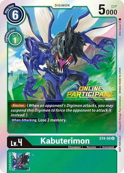 Image for Kabuterimon - ST4-08 (2021 Championship Online Regional) [Online Participant] - Digimon Card Game