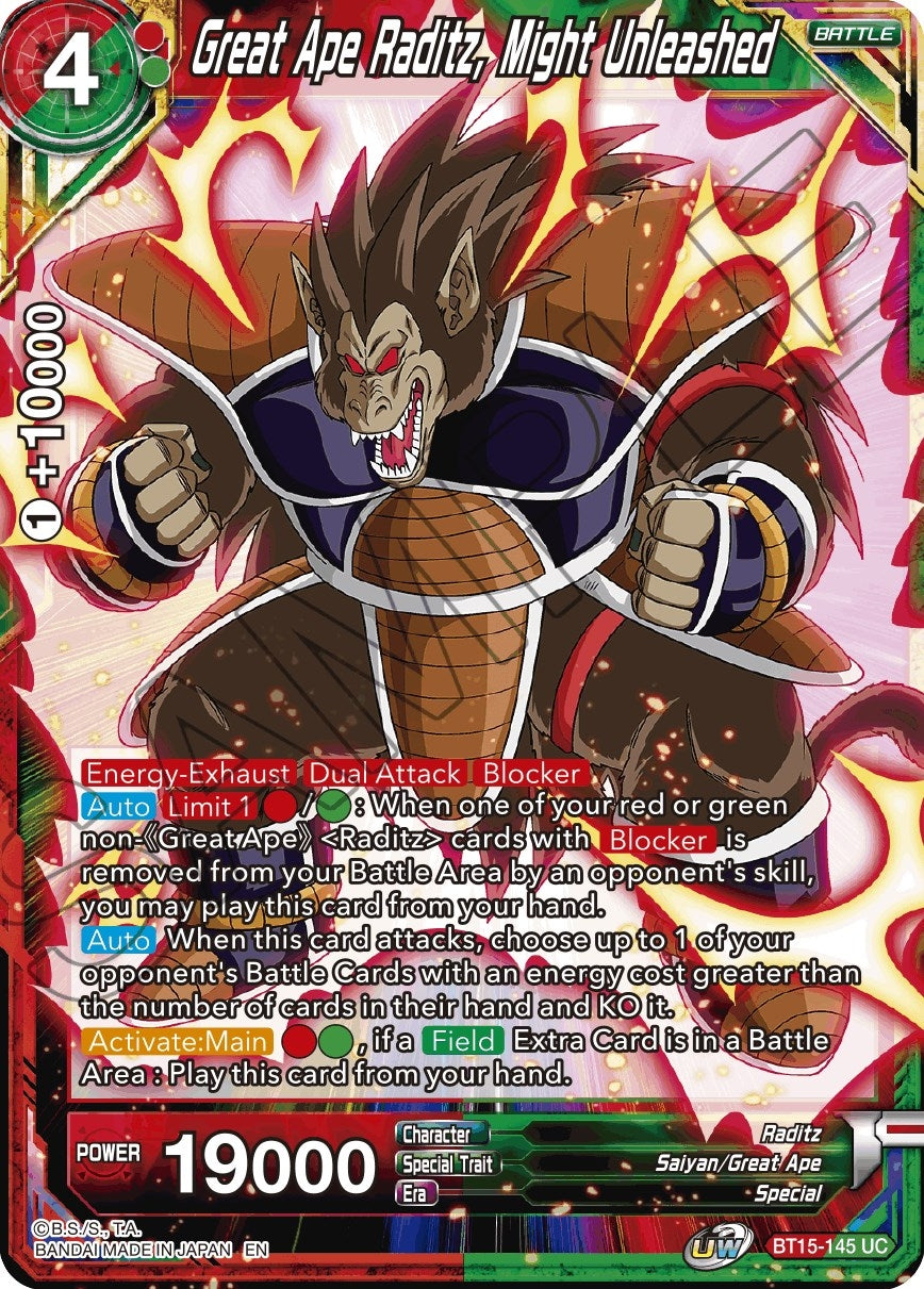 Image for Great Ape Raditz, Might Unleashed - Dragon Ball Super: Masters