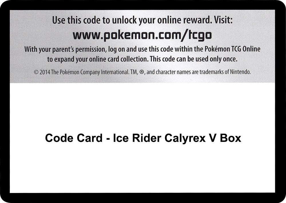 Image for Code Card - Ice Rider Calyrex V Box - Pokemon