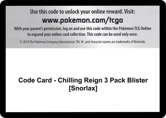 Image for Code Card - Chilling Reign 3 Pack Blister [Snorlax] - Pokemon