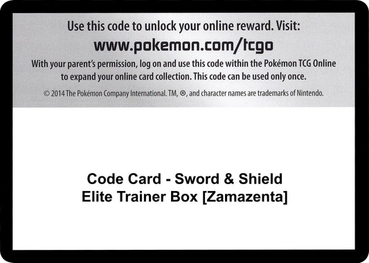 Image for Code Card - Sword & Shield Elite Trainer Box [Zamazenta] - Pokemon