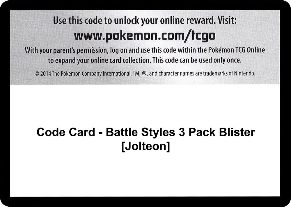 Image for Code Card - Battle Styles 3 Pack Blister [Jolteon] - Pokemon