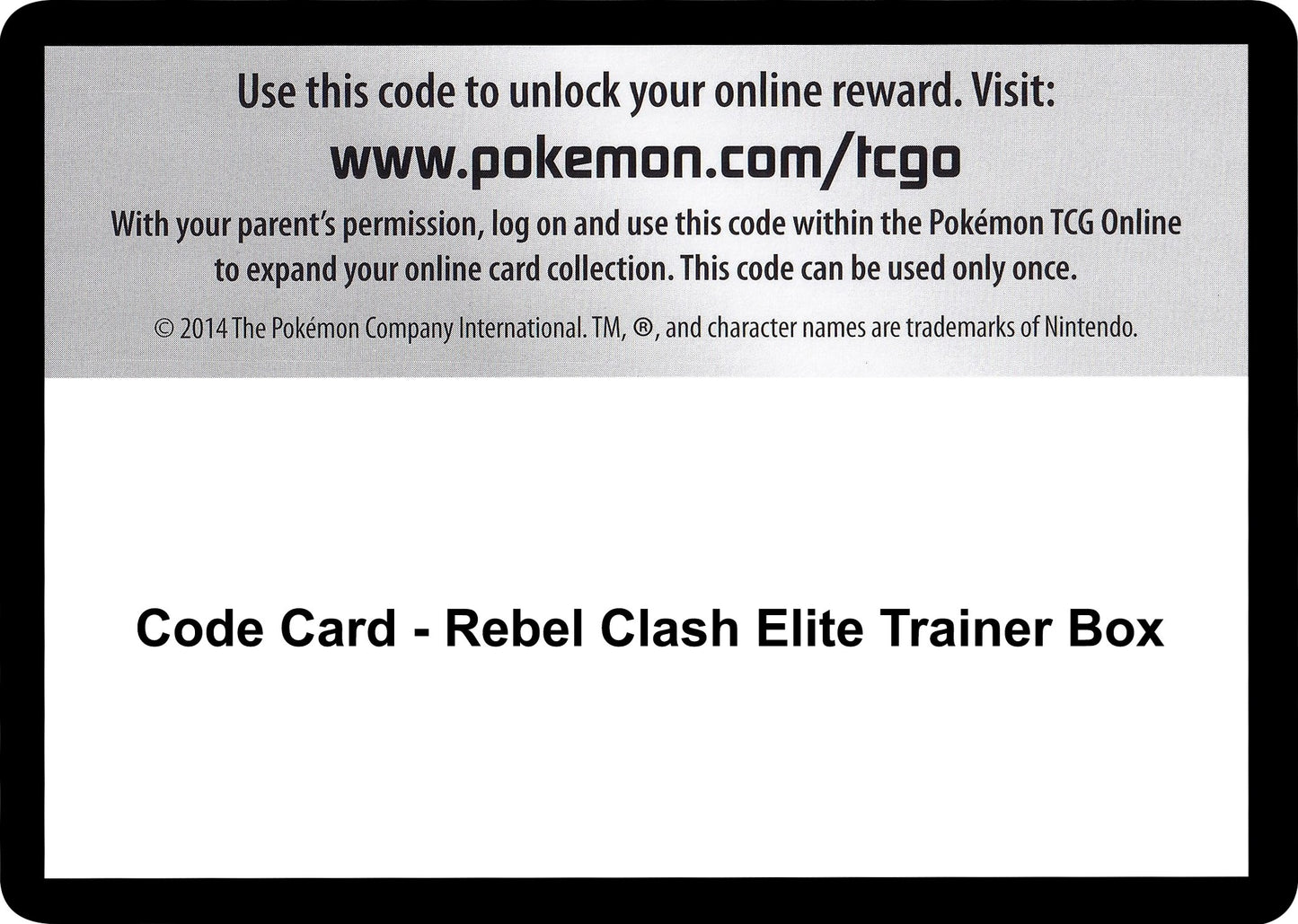 Image for Code Card - Rebel Clash Elite Trainer Box - Pokemon
