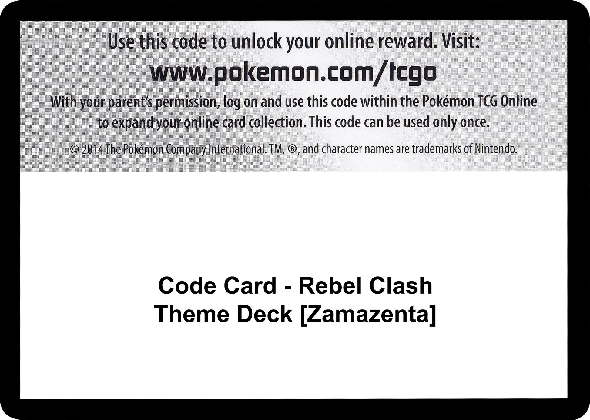 Image for Code Card - Rebel Clash Theme Deck [Zamazenta] - Pokemon