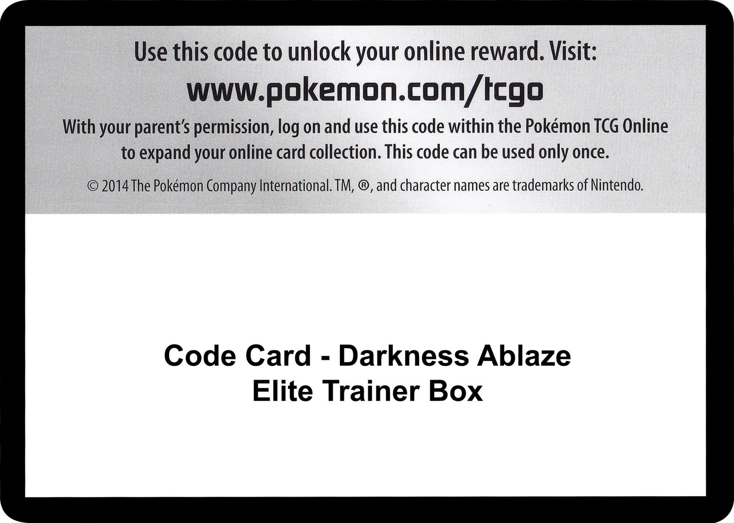 Image for Code Card - Darkness Ablaze Elite Trainer Box - Pokemon