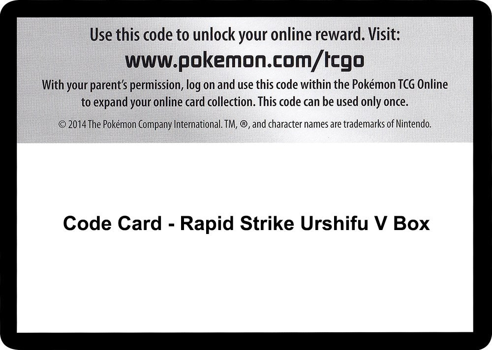 Image for Code Card - Rapid Strike Urshifu V Box - Pokemon