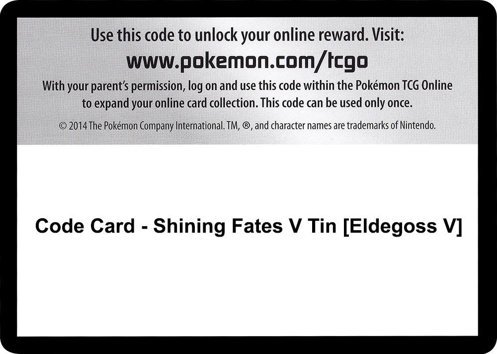 Image for Code Card - Shining Fates V Tin [Eldegoss V] - Pokemon