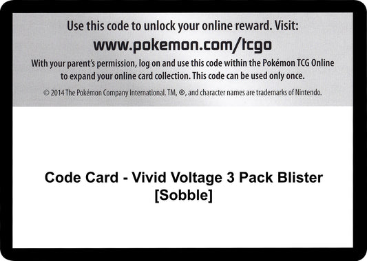 Image for Code Card - Vivid Voltage 3 Pack Blister [Sobble] - Pokemon
