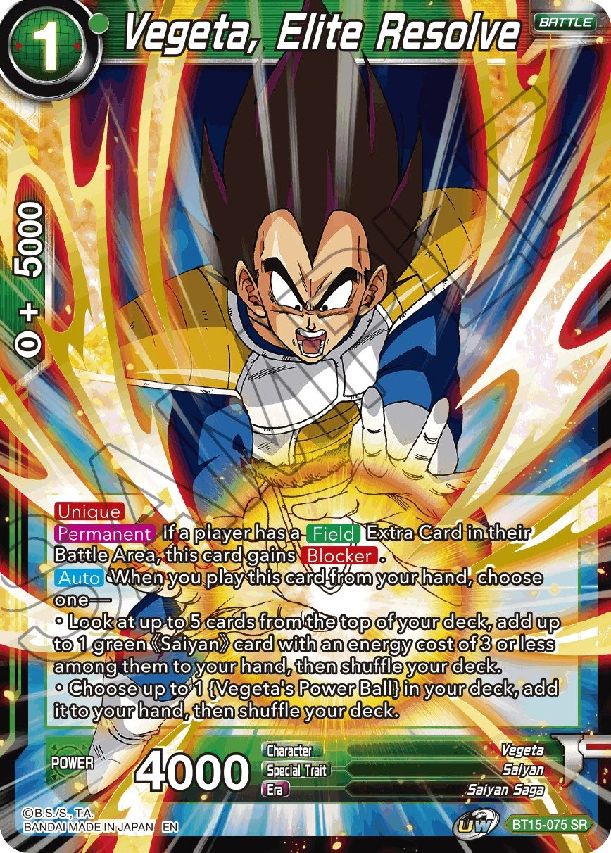 Image for Vegeta, Elite Resolve - Dragon Ball Super: Masters