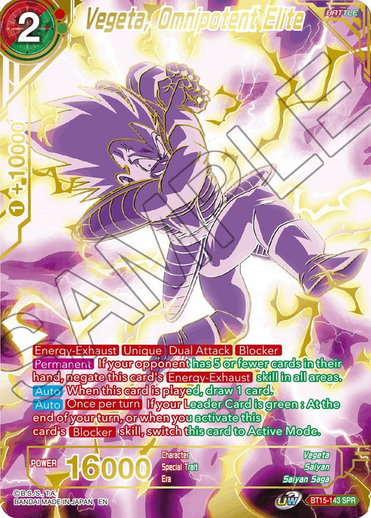 Image for Vegeta, Omnipotent Elite (SPR) - Dragon Ball Super: Masters