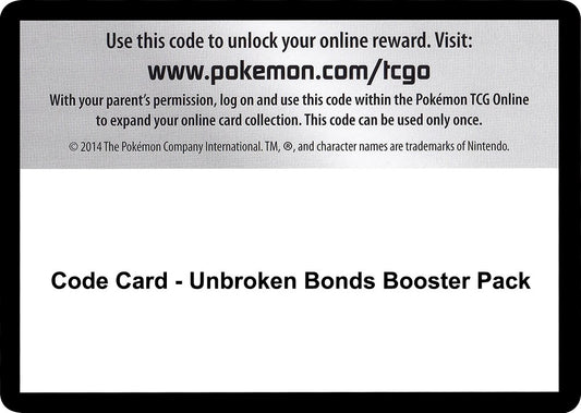 Image for Code Card - Unbroken Bonds Booster Pack - Pokemon