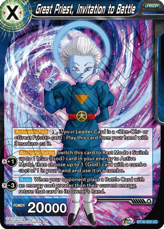 Image for Great Priest, Invitation to Battle - Dragon Ball Super: Masters