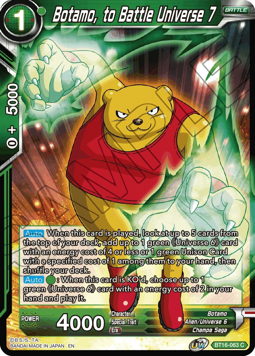 Image for Botamo, to Battle Universe 7 - Dragon Ball Super: Masters