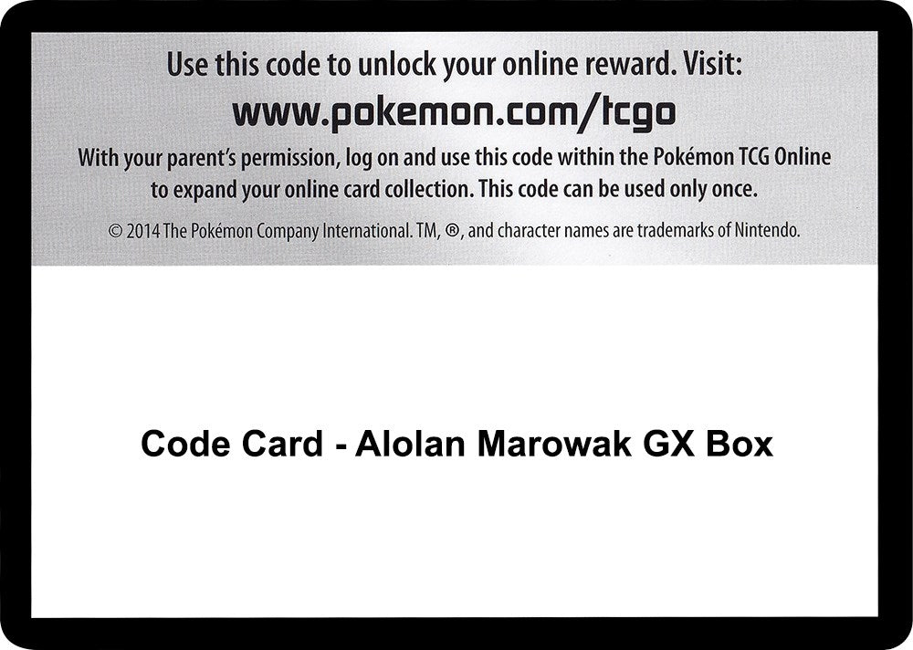 Image for Code Card - Alolan Marowak GX Box - Pokemon