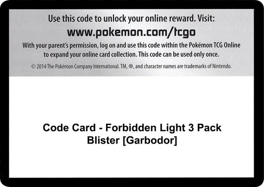Image for Code Card - Forbidden Light 3 Pack Blister [Garbodor] - Pokemon