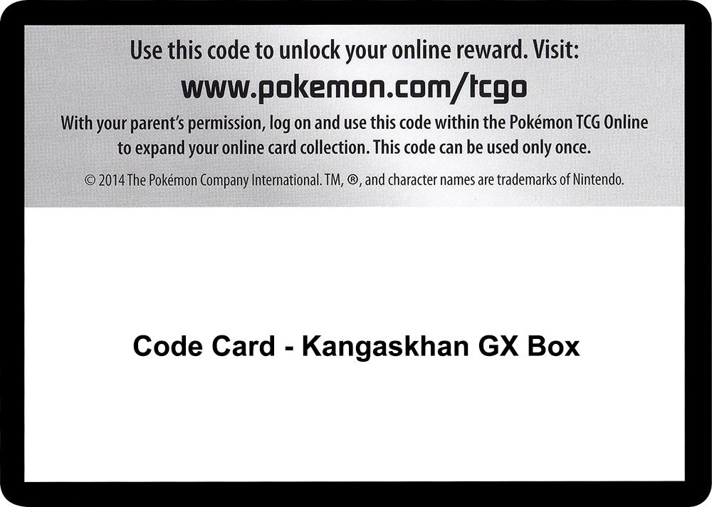 Image for Code Card - Kangaskhan GX Box - Pokemon