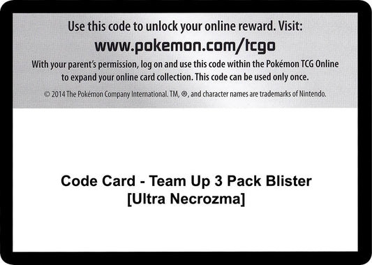 Image for Code Card - Team Up 3 Pack Blister [Ultra Necrozma] - Pokemon