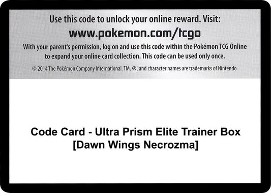 Image for Code Card - Ultra Prism Elite Trainer Box [Dawn Wings Necrozma] - Pokemon
