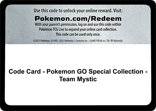 Image for Code Card - Pokemon GO Special Collection - Team Mystic - Pokemon
