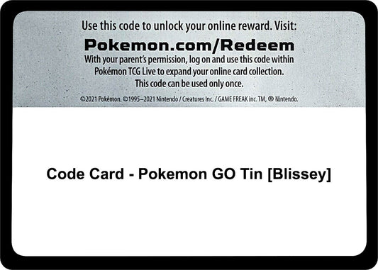 Image for Code Card - Pokemon GO Tin [Blissey] - Pokemon