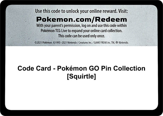 Image for Code Card - Pokemon GO Pin Collection [Squirtle] - Pokemon