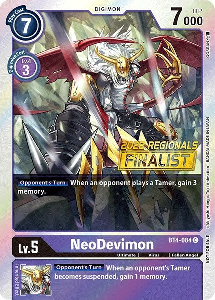 Image for NeoDevimon (2022 Championship Online Regional) [Online Finalist] - Digimon Card Game