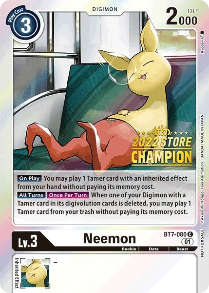 Image for Neemon (2022 Store Champion) - Digimon Card Game