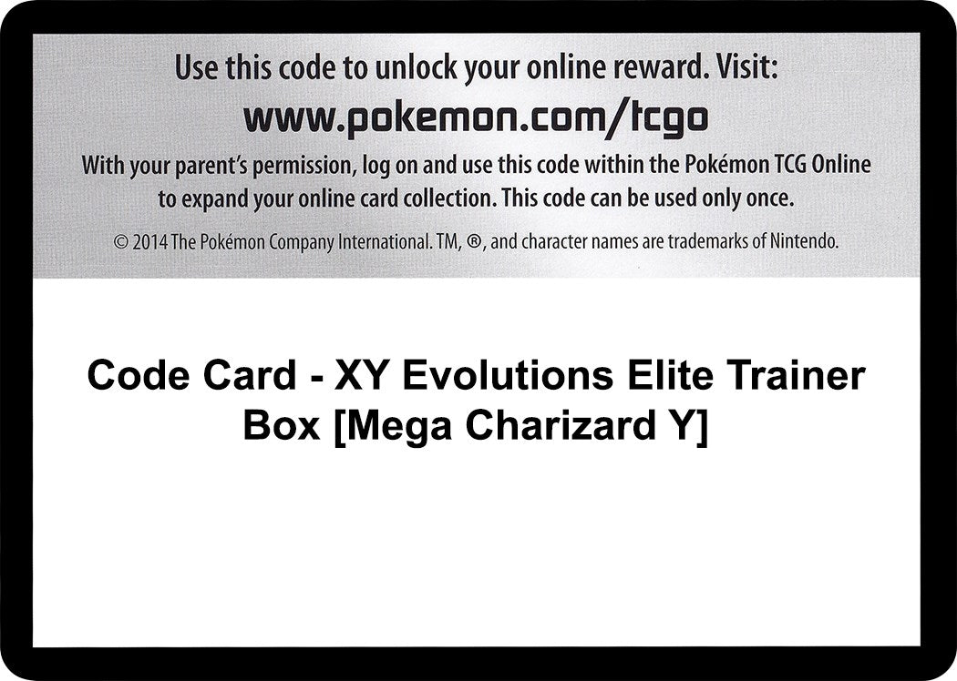 Image for Code Card - XY Evolutions Elite Trainer Box [Mega Charizard Y] - Pokemon
