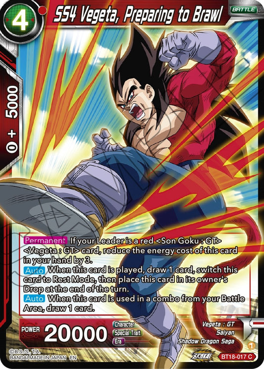 Image for SS4 Vegeta, Preparing to Brawl - Dragon Ball Super: Masters