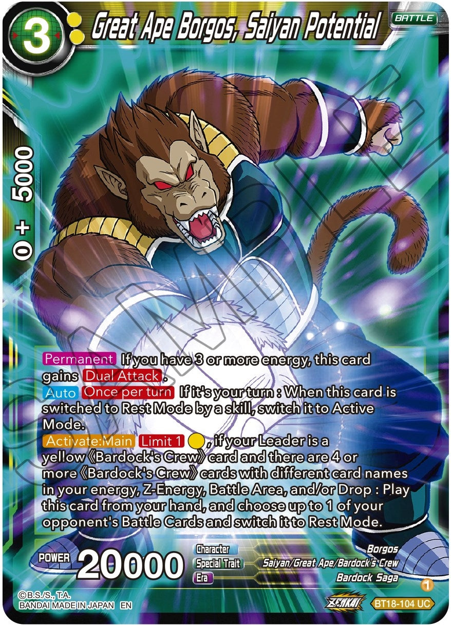Image for Great Ape Borgos, Saiyan Potential - Dragon Ball Super: Masters