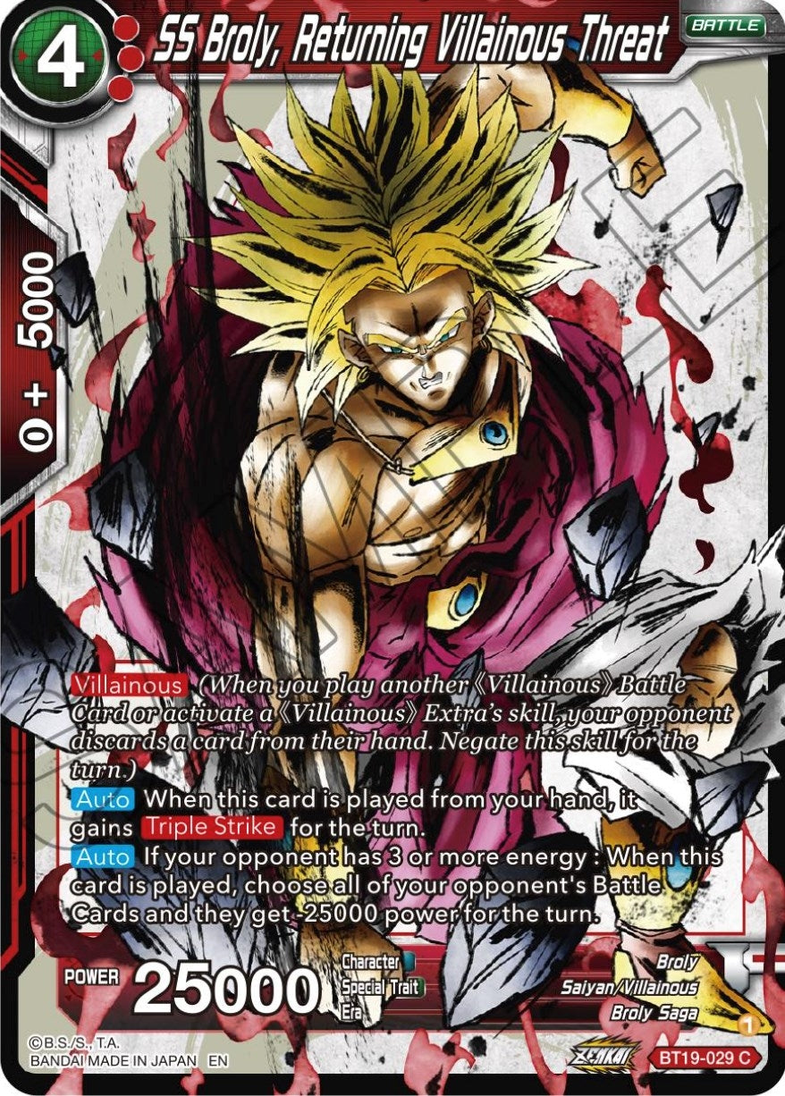 Image for SS Broly, Returning Villainous Threat - Dragon Ball Super: Masters