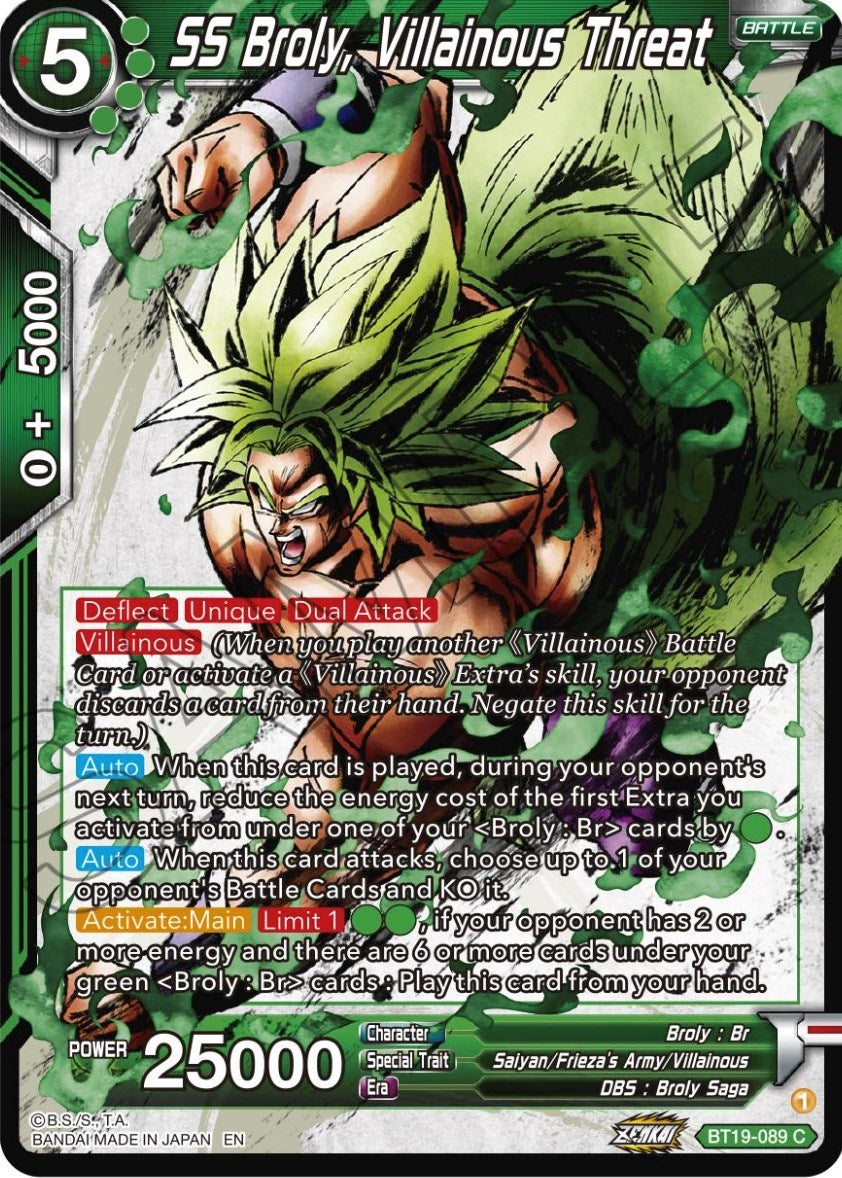 Image for SS Broly, Villainous Threat - Dragon Ball Super: Masters