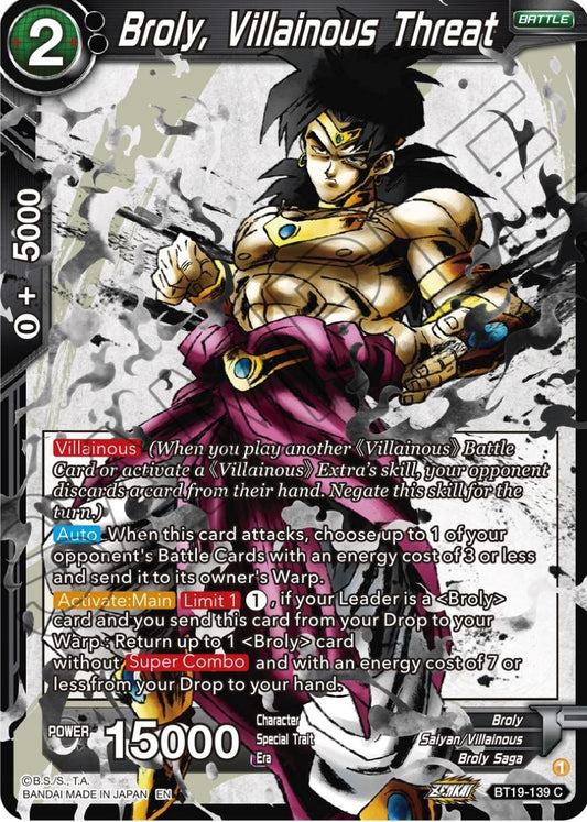 Image for Broly, Villainous Threat - Dragon Ball Super: Masters
