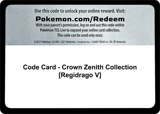 Image for Code Card - Crown Zenith Collection [Regidrago V] - Pokemon