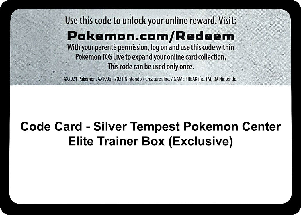 Image for Code Card - Silver Tempest Pokemon Center Elite Trainer Box (Exclusive) - Pokemon