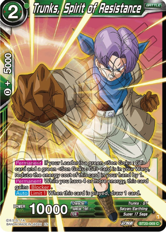 Image for Trunks, Spirit of Resistance - Dragon Ball Super: Masters