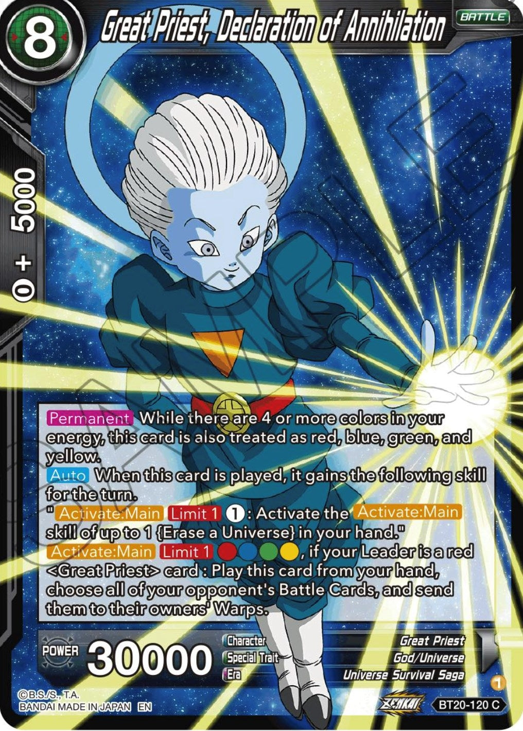 Image for Great Priest, Declaration of Annihilation - Dragon Ball Super: Masters