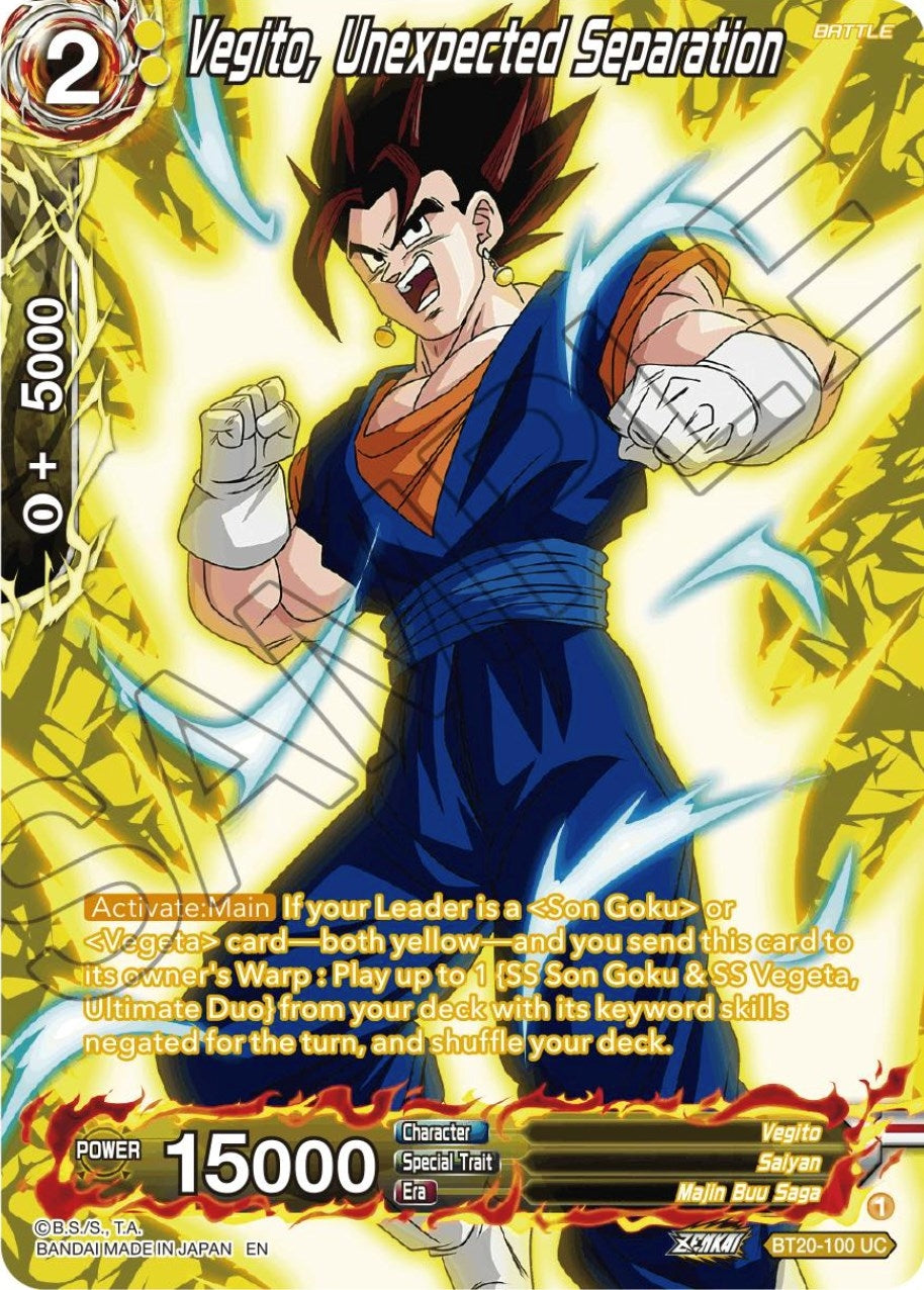 Image for Vegito, Unexpected Separation (Silver Foil) - Dragon Ball Super: Masters