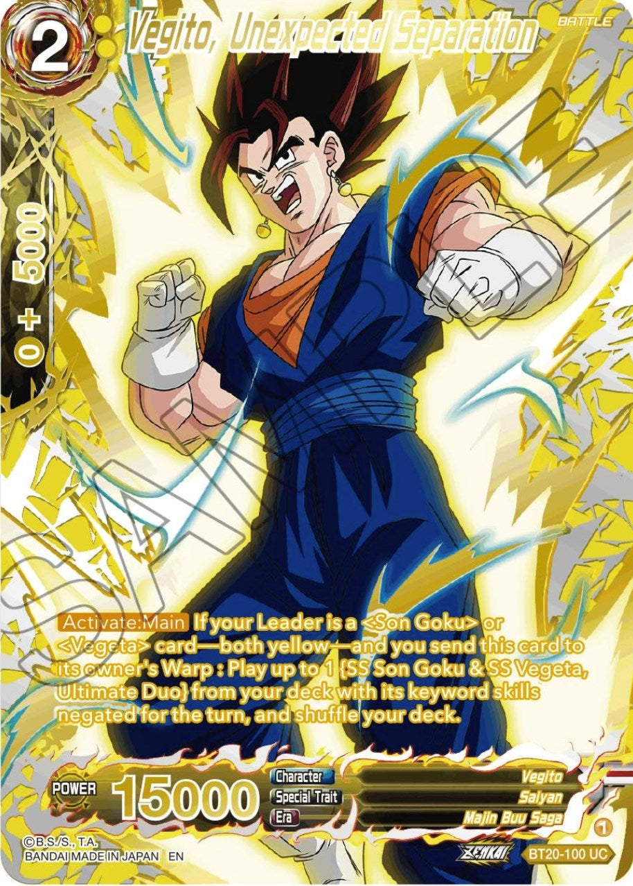 Image for Vegito, Unexpected Separation (Gold-Stamped) - Dragon Ball Super: Masters