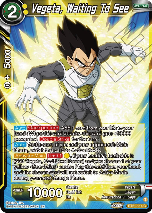 Image for Vegeta, Waiting To See - Dragon Ball Super: Masters