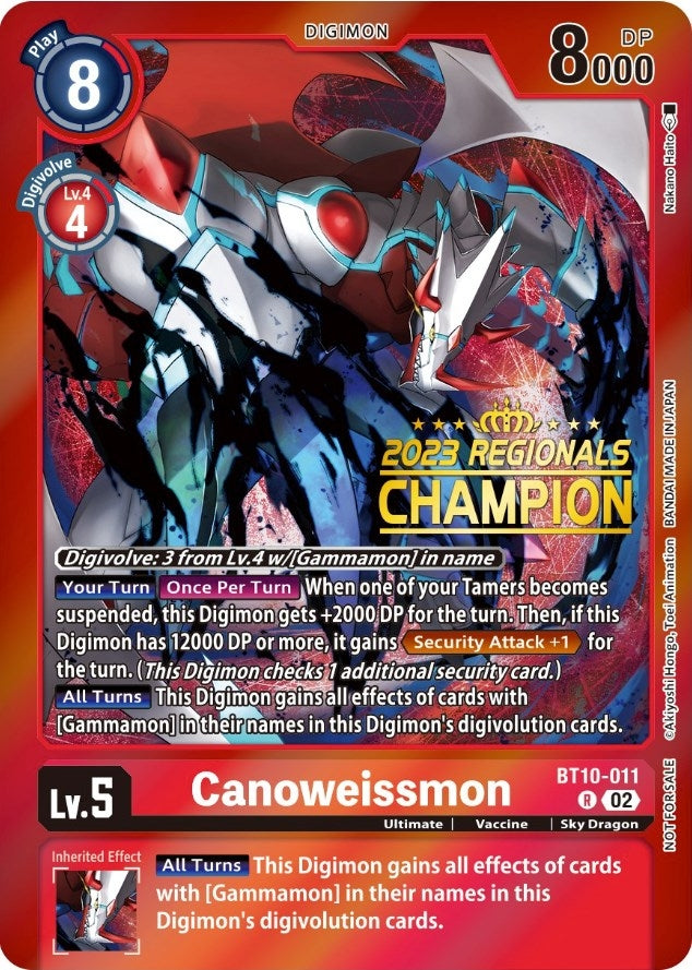 Image for Canoweissmon (2023 Regionals Champion) - Digimon Card Game