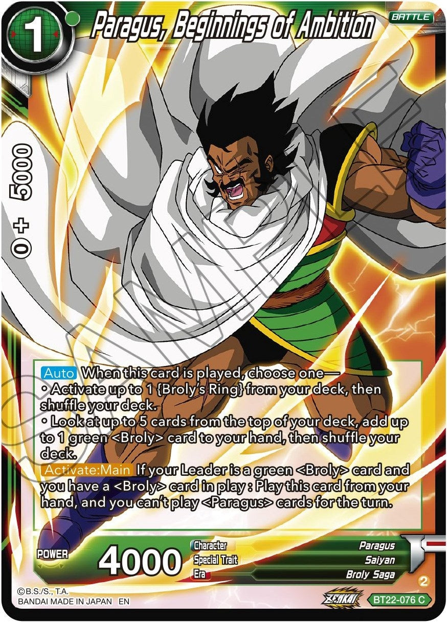 Image for Paragus, Beginnings of Ambition - Dragon Ball Super: Masters