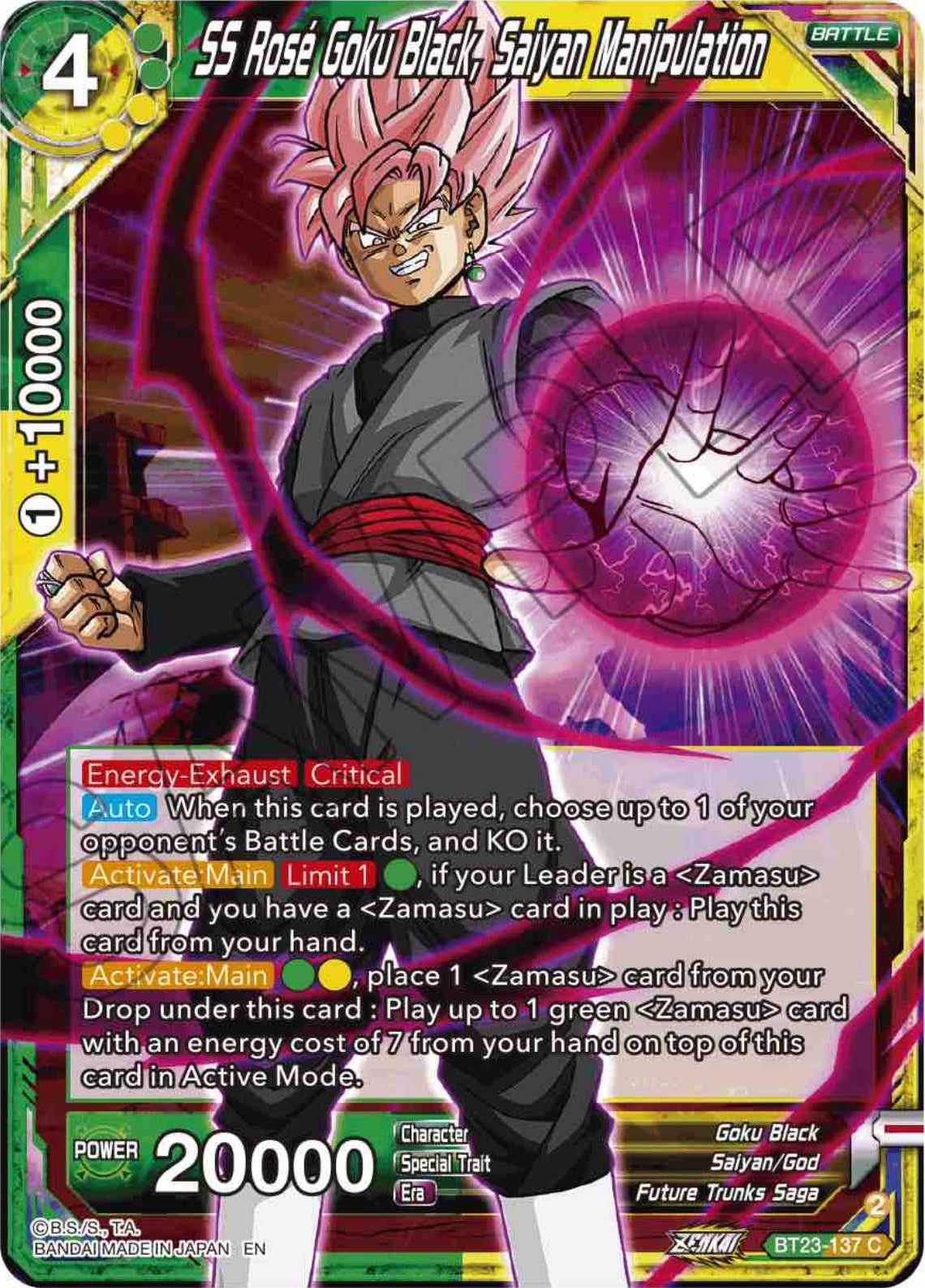 Image for SS Rose Goku Black, Saiyan Manipulation - Dragon Ball Super: Masters