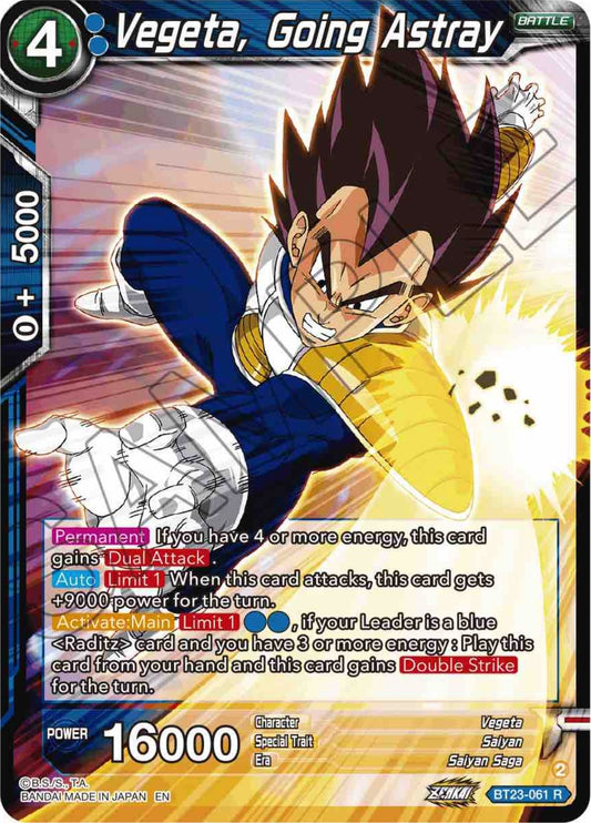 Image for Vegeta, Going Astray - Dragon Ball Super: Masters