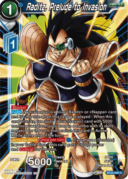 Image for Raditz, Prelude to Invasion - Dragon Ball Super: Masters
