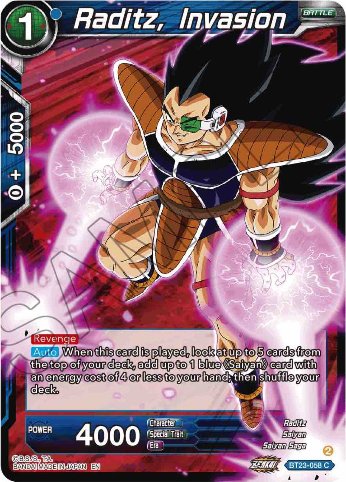 Image for Raditz, Invasion - Dragon Ball Super: Masters