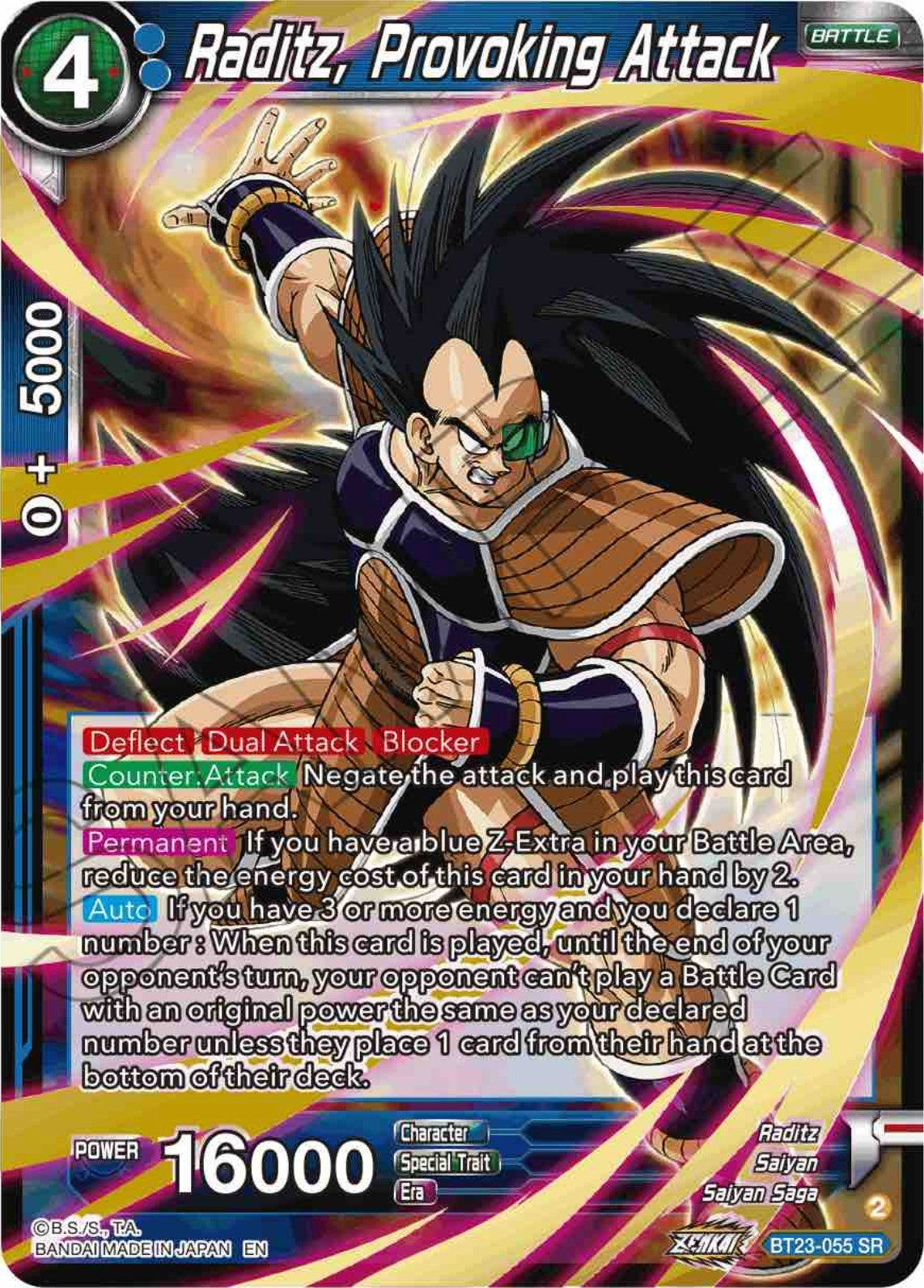 Image for Raditz, Provoking Attack - Dragon Ball Super: Masters