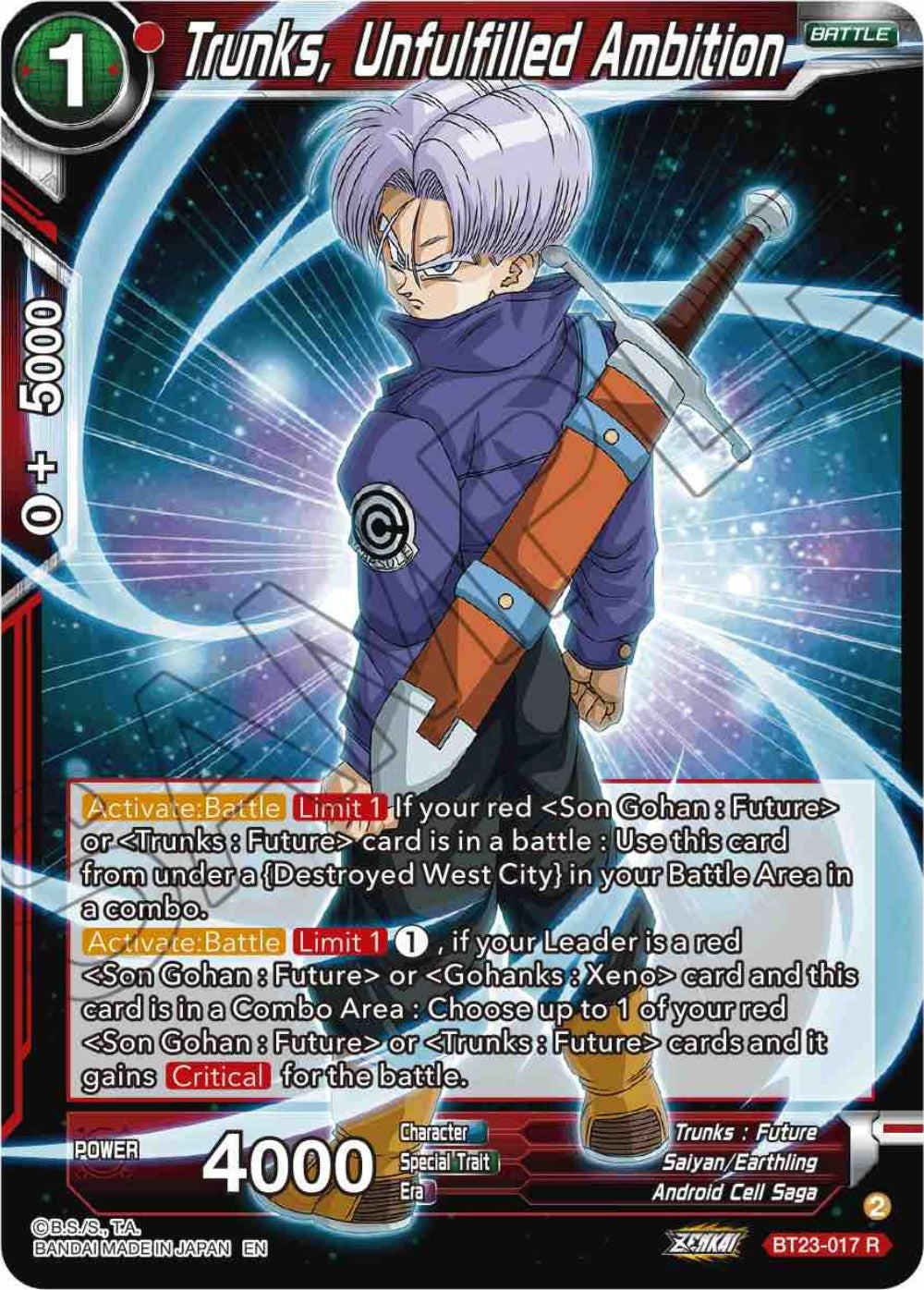 Image for Trunks, Unfulfilled Ambition - Dragon Ball Super: Masters