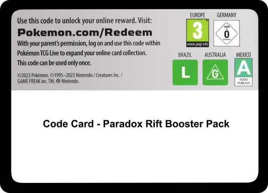 Image for Code Card - Paradox Rift Booster Pack - Pokemon