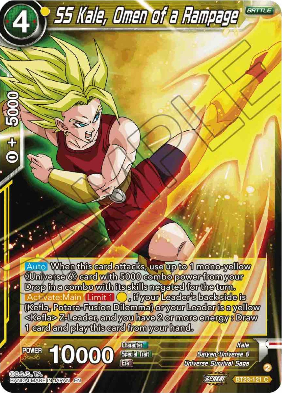 Image for SS Kale, Omen of a Rampage - Dragon Ball Super: Masters